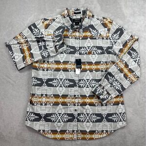 Ariat x Pendleton Western Shirt Womens Large Gray Billie Jean Aztec Button Up
